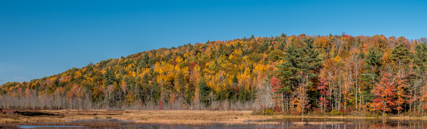 North End of Gregg Lake in Autumn (three frame pano)